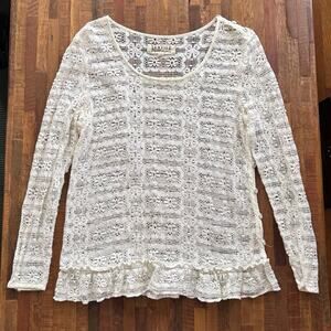 Elizabeth and James Lace Crochet Blouse, Size Small